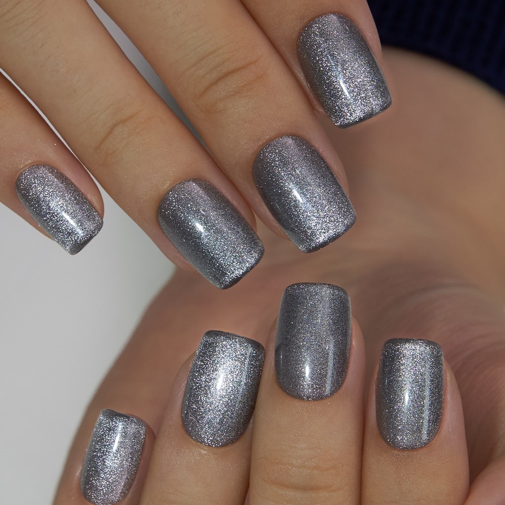 Silver Glitter Nails